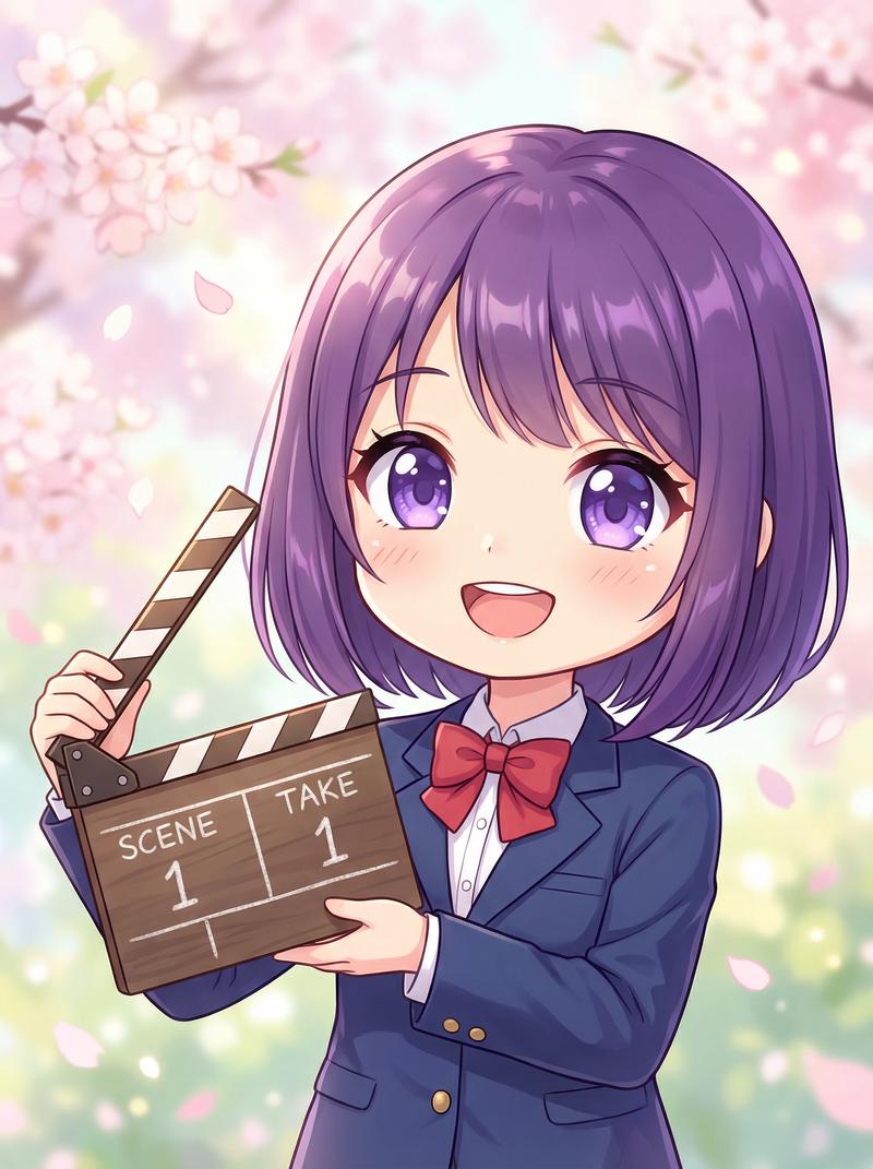 猎奇美少女写真-紫发少女动漫角色