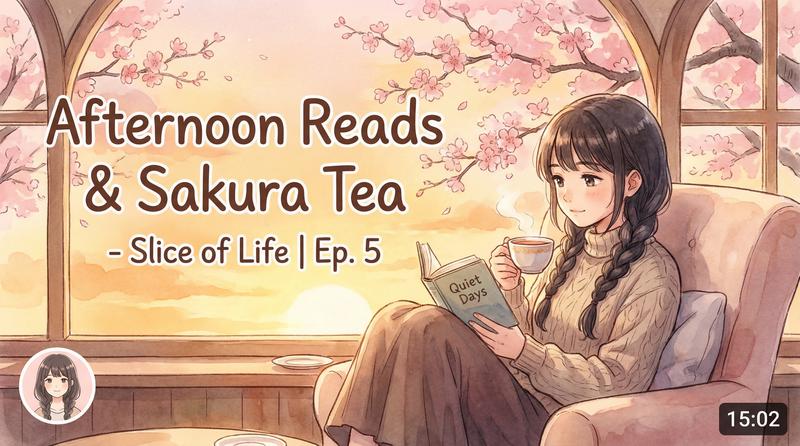 猎奇日常动漫-午后阅读与樱花茶-生活动漫